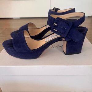 Jimmy Choo Blue Block Heel Sandals